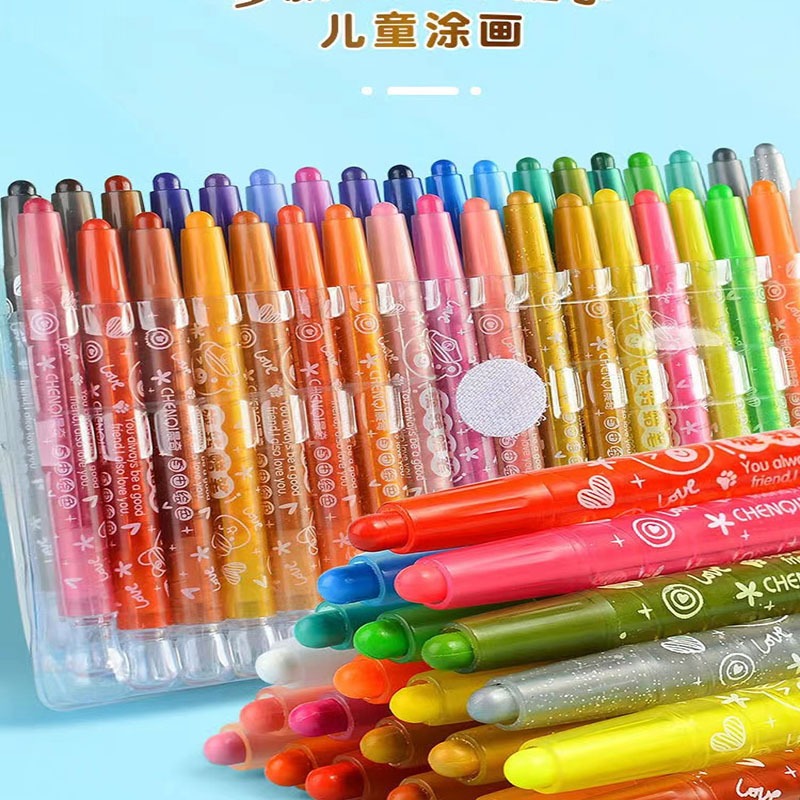 Safe, non-toxic drawing pen set for children, rotating crayons do not ...