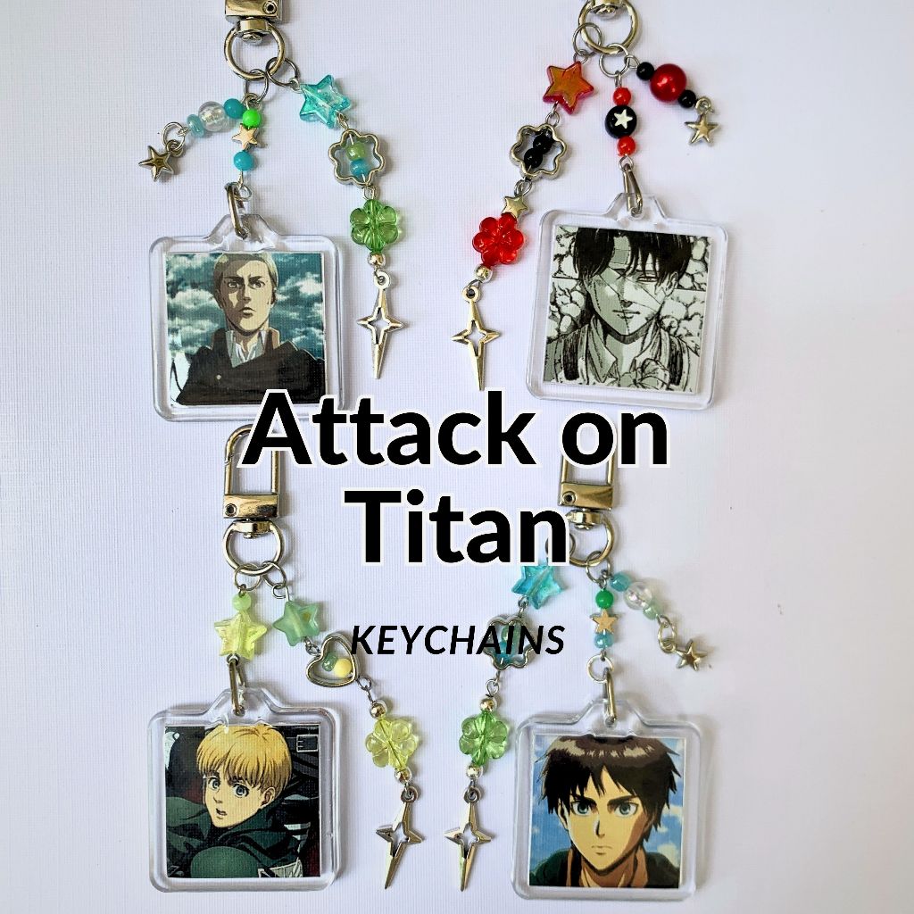 ATTACK ON TITAN AOT - EREN LEVI ARMIN ERWIN cartoon character keychain ...