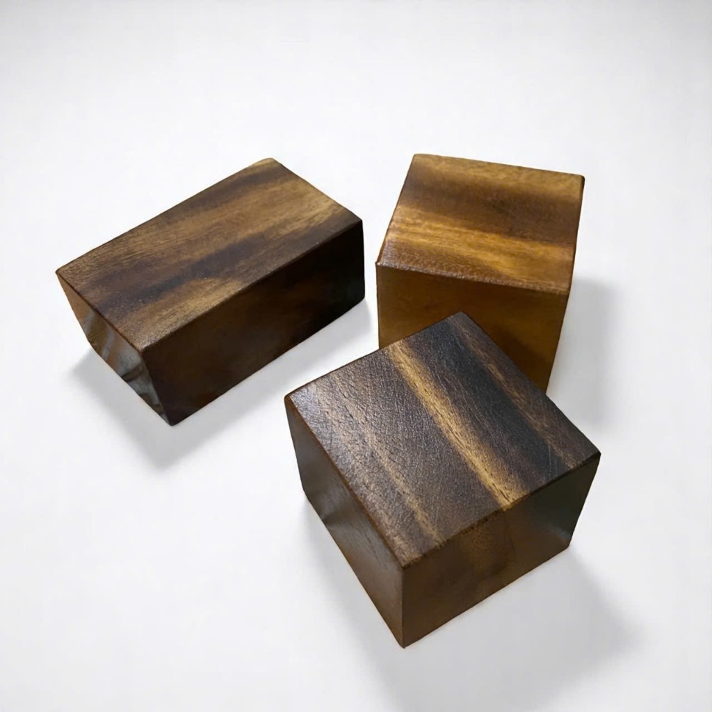 Square Wooden Blocks, Natural Tamarind Wood for Toys, Paperweights ...
