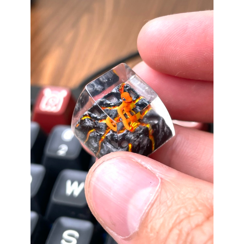 Pokemon Charmander theme artisan keycap mechanical keyboard button ...