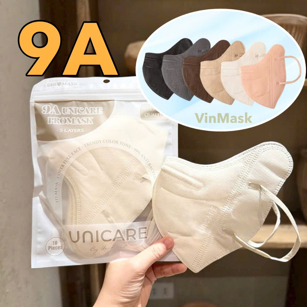 100 Pieces 9A Unicare Masks with 5 Filter Layers, full face coverage ...