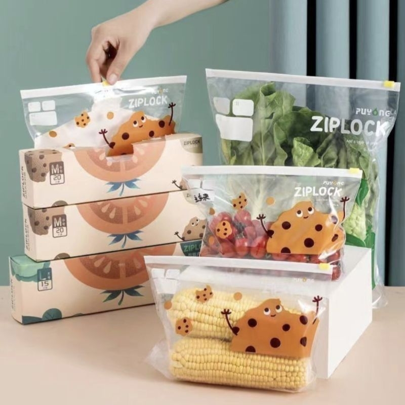 Box of 15 - 20 Cute Large Zip Food Bags | Shopee Singapore