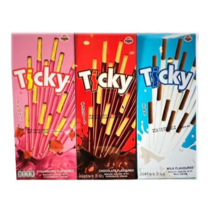 Thai Milk Chocolate Ticky Cake Sticks - Cream Covered Cookie Sticks 20G ...