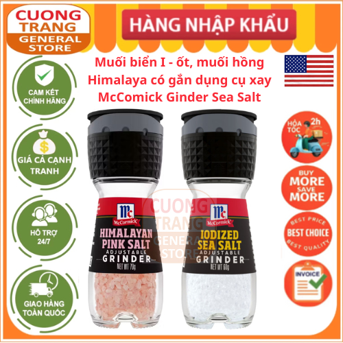 Iodized Sea Salt, Himalayan pink Salt with grinder McComick Ginder Sea ...