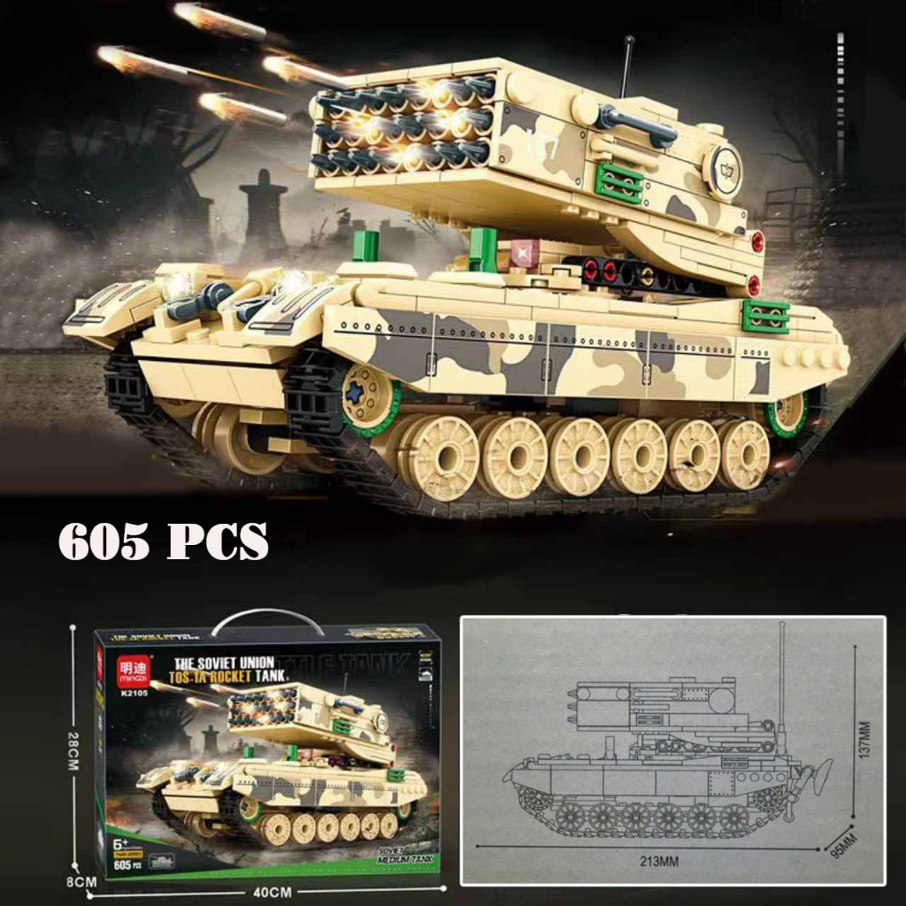 605 Details - Tank Puzzle Set, Armored Tank, Assembling Rocket TOS 1A ...