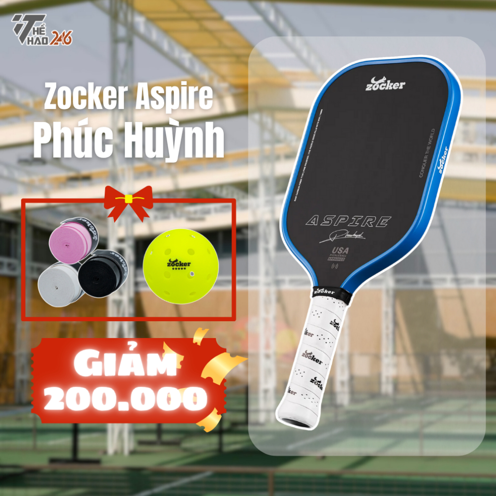 Zocker Aspire Pickleball Racket x Premium Phuc Huynh Athlete | Shopee ...
