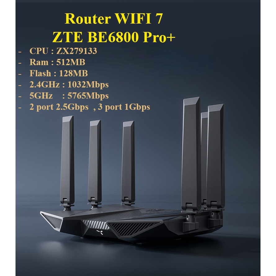 [ New Seal ] ZTE BE6800 Pro+ Wifi 7 Router - Strong wall penetration ...