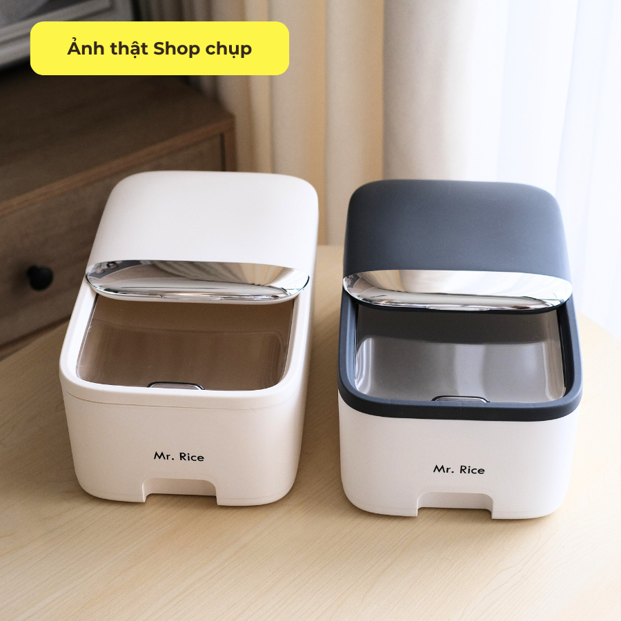 DEMI premium smart sliding lid rice bin 5kg 10kg, luxurious black and ...