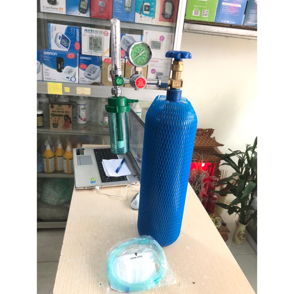 OXY 5 liter Oxygen Tank, Tank Set with Meter and Oxygen Wire, 90% new ...
