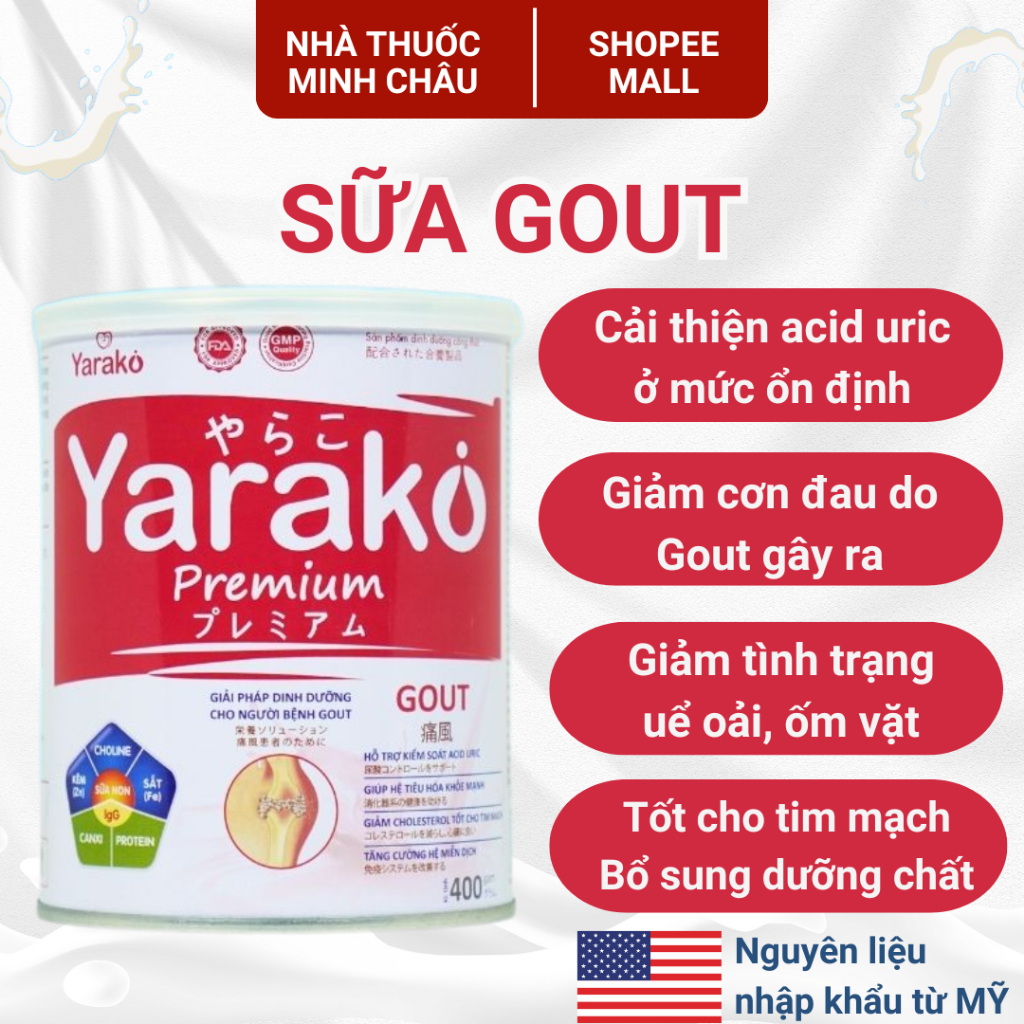 YARAKO PREMIUM GOUT Milk Nutritional Support Solution for Gout Patients ...