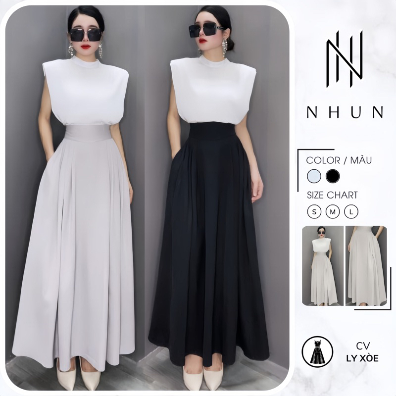 Mid Waist Flared Pleated Skirt main image 1