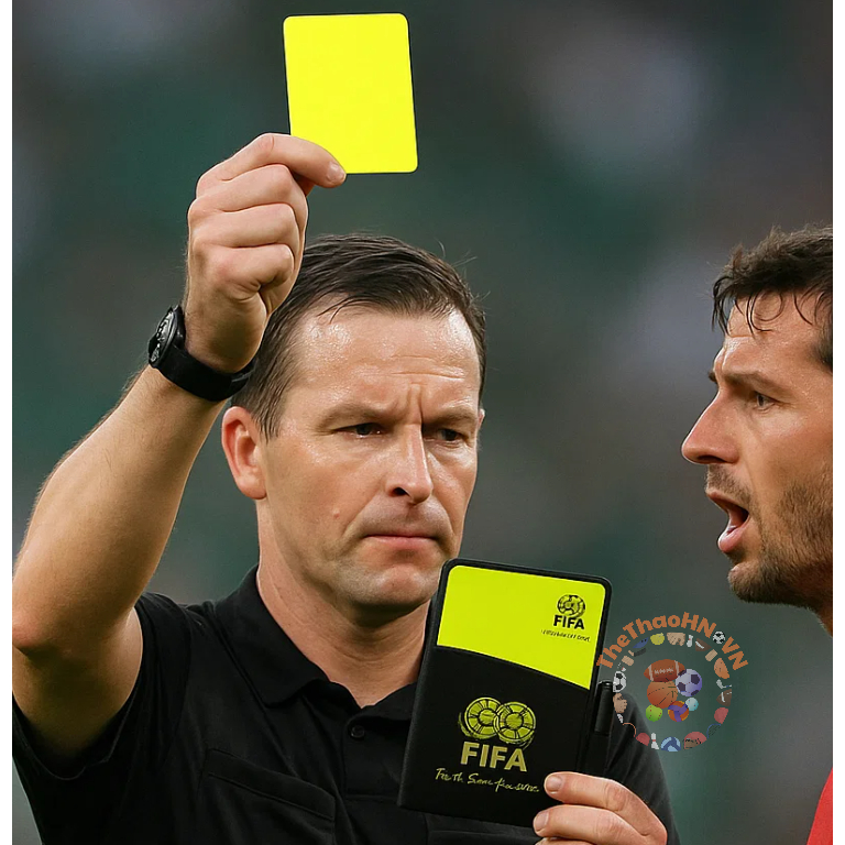 Football referee card – Red card with yellow card with notepad ...