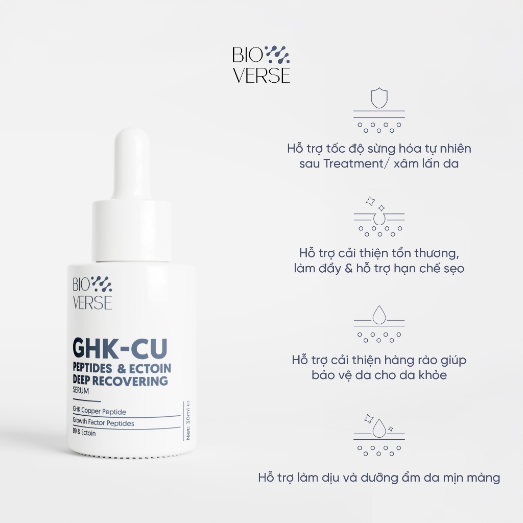 Bioverse GHK-Cu Peptides & Ectoin Deep Recovering Serum 30ml