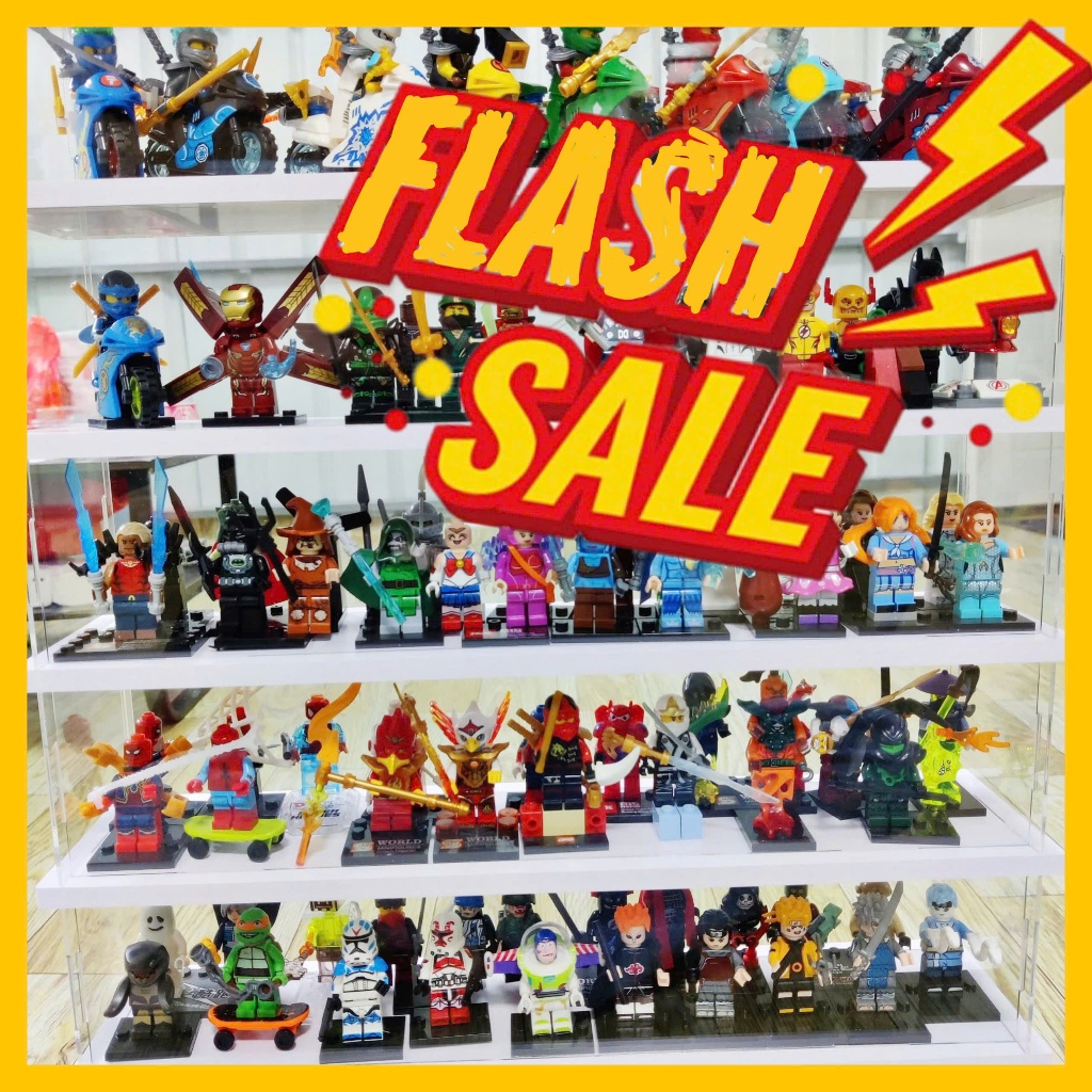 Collection of lego mini figure assembly toys ninjago minecraft lego swat random models