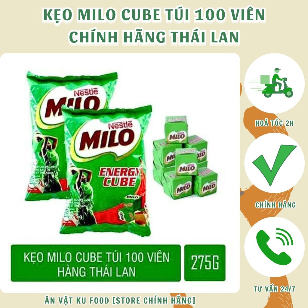 Genuine Thai Nestle Milo Cube Candy, Milo Cube Tablet Candy, Milo ...