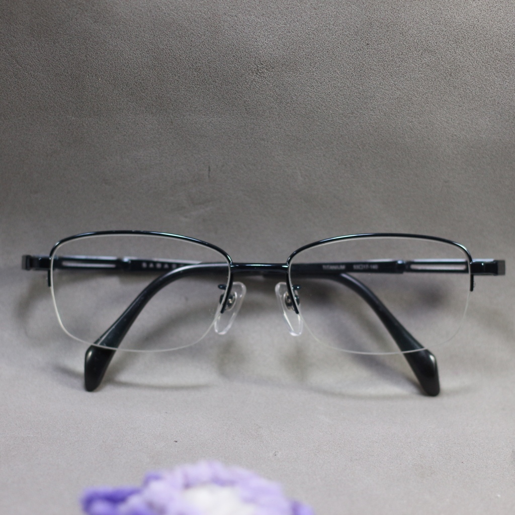 Genuine Japanese 2Hand SABAETRA Titanium Rectangular Half Rim Eyeglass