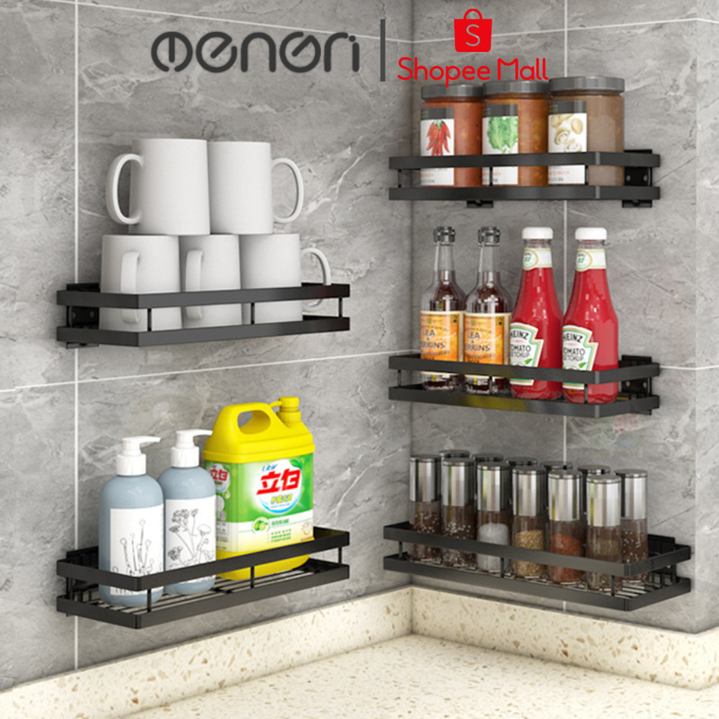 Wall Mounted Spice Rack, Stainless Steel Multi-Purpose Kitchen Storage ...