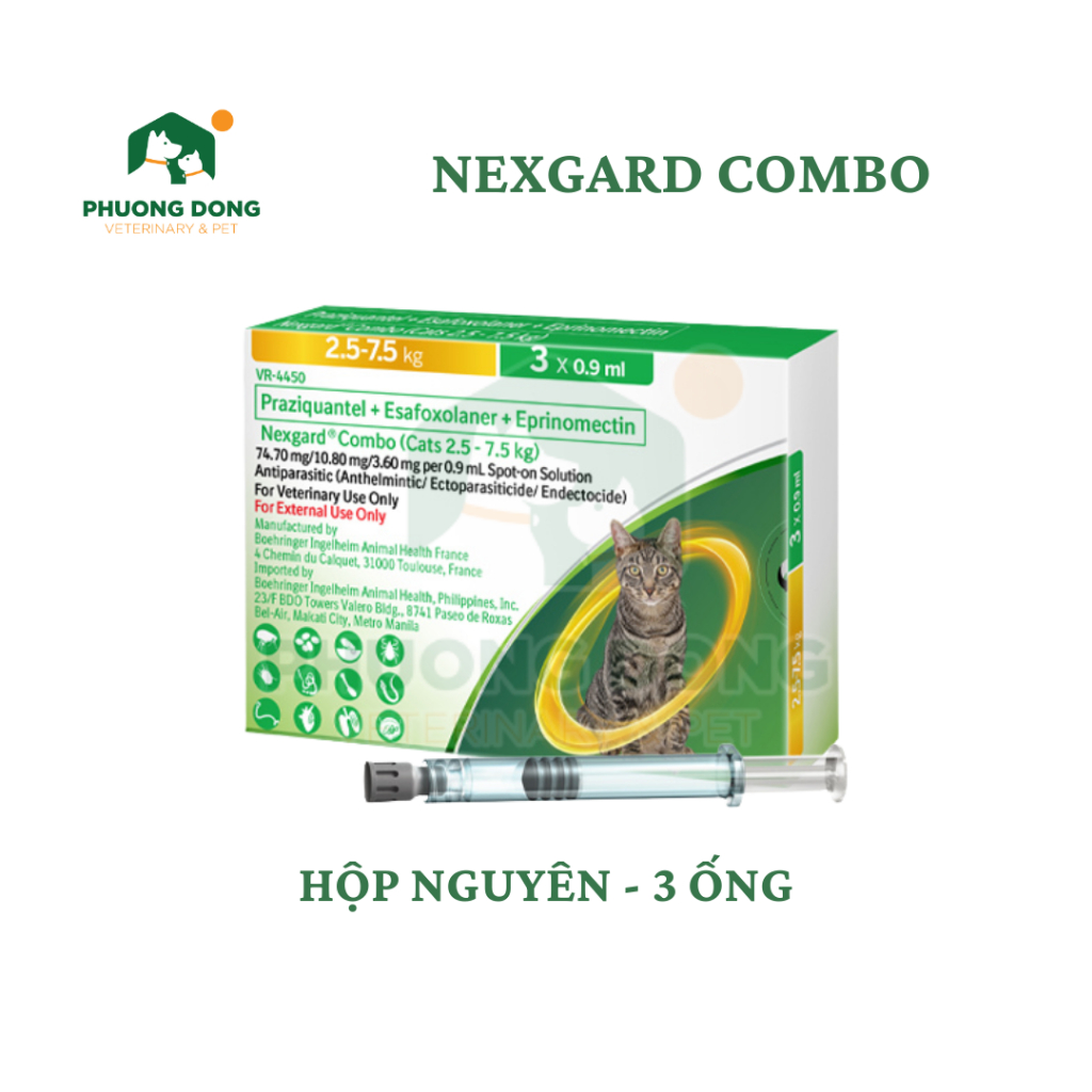 Nexgard Combo - Box of 3 tubes - Small nape for Cats to prevent and ...