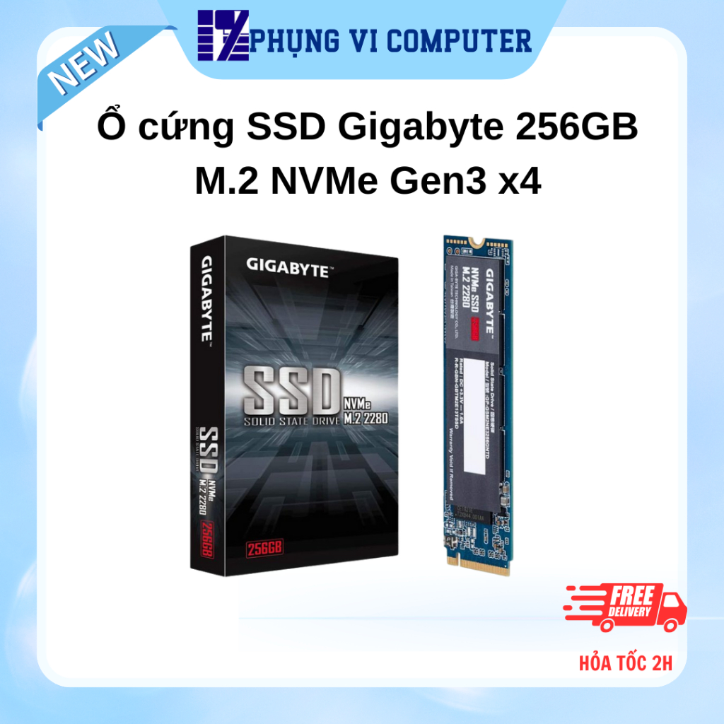Gigabyte 256GB M.2 NVMe Gen3 x4 SSD Hard Drive (GP-GSM2NE3256GNTD ...