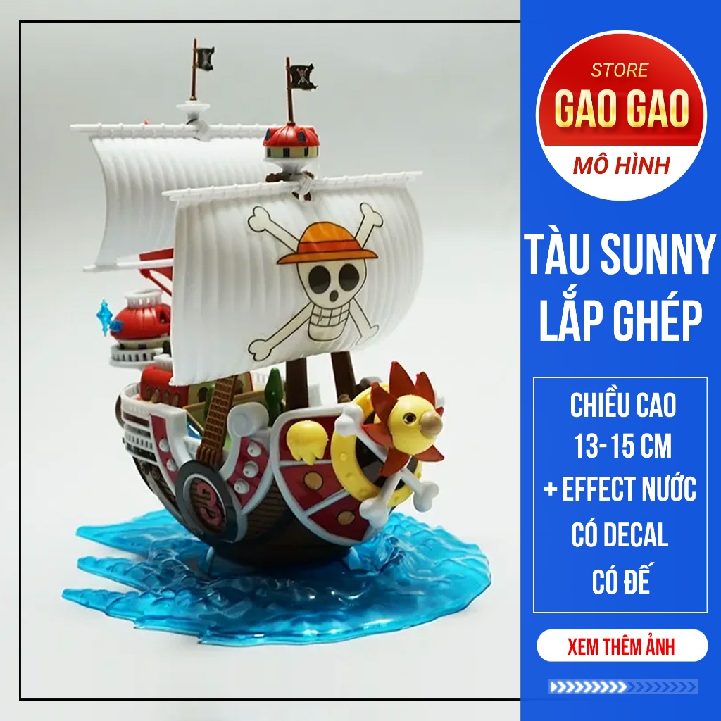 Luffy's Thousand Sunny Ship Assembly Model - One Piece (Includes Base ...