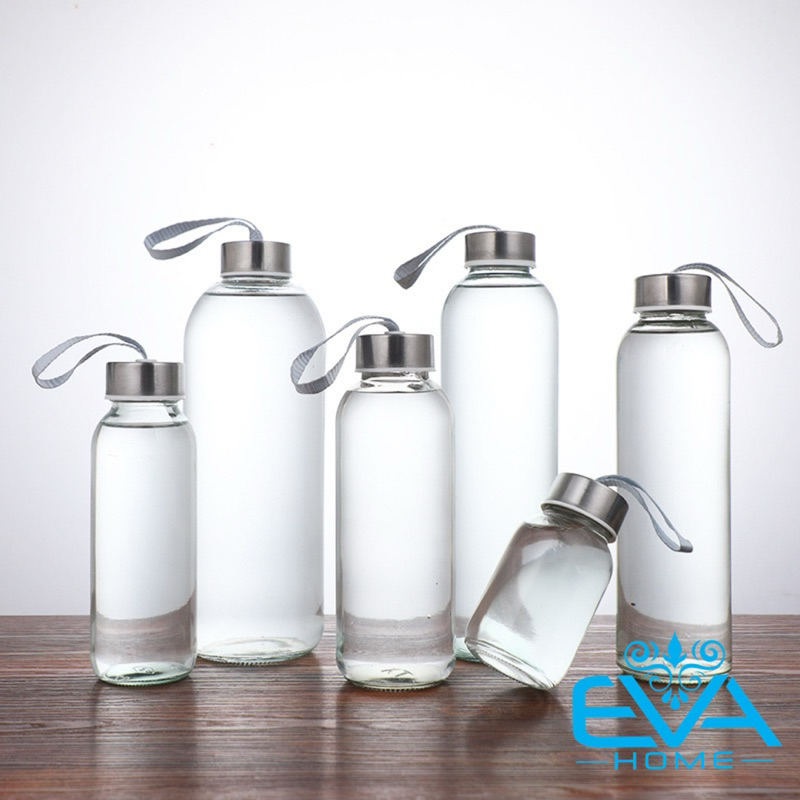 Glass Bottle with Strap Cap 150ml / 300ml / 500ml for Detox Water ...
