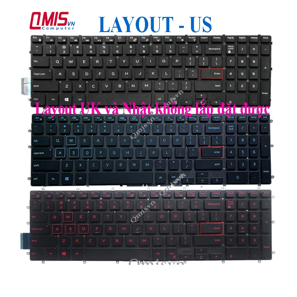 Dell Gaming laptop keyboard G3 3579, G3 3590, G3 3779, G5 5587, G5 5590 ...