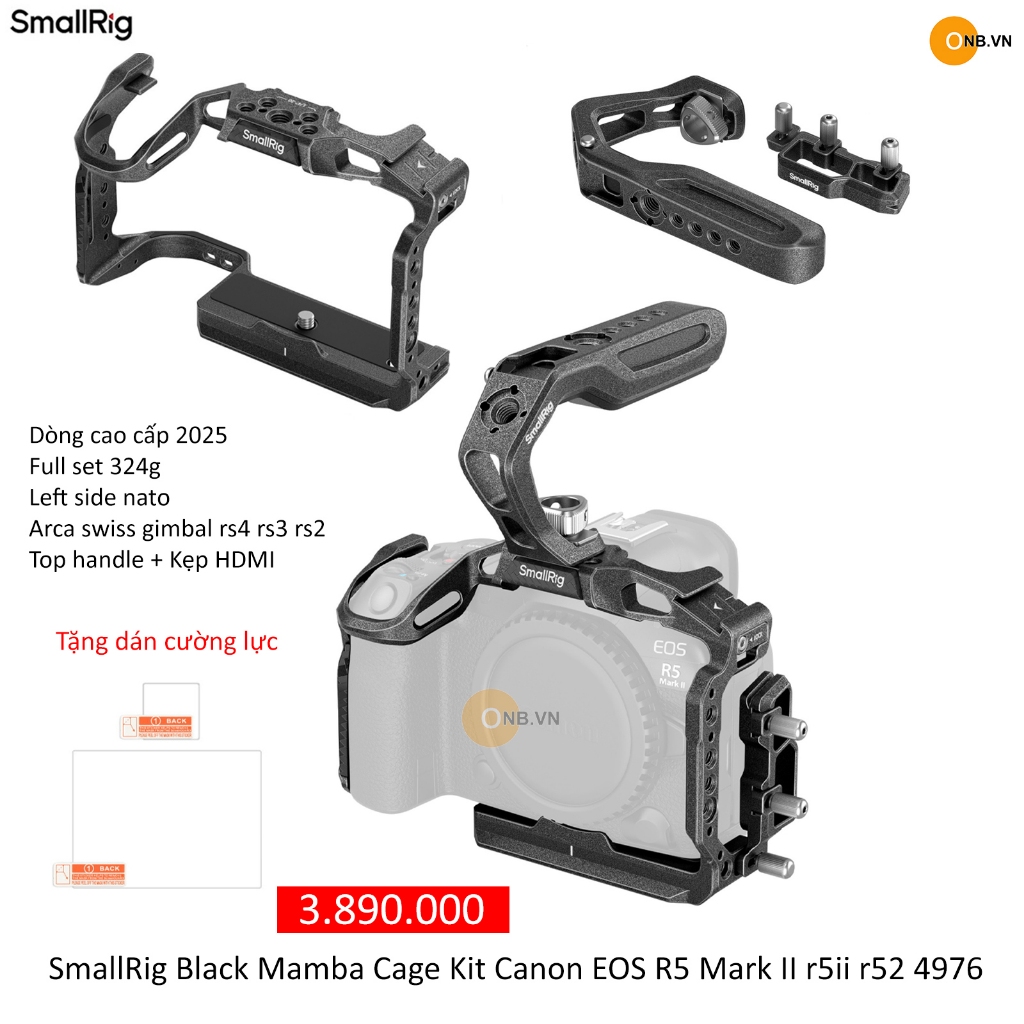 Smallrig Black Mamba Cage Kit Canon EOS R5 Mark II R52 r5ii 4976 ...