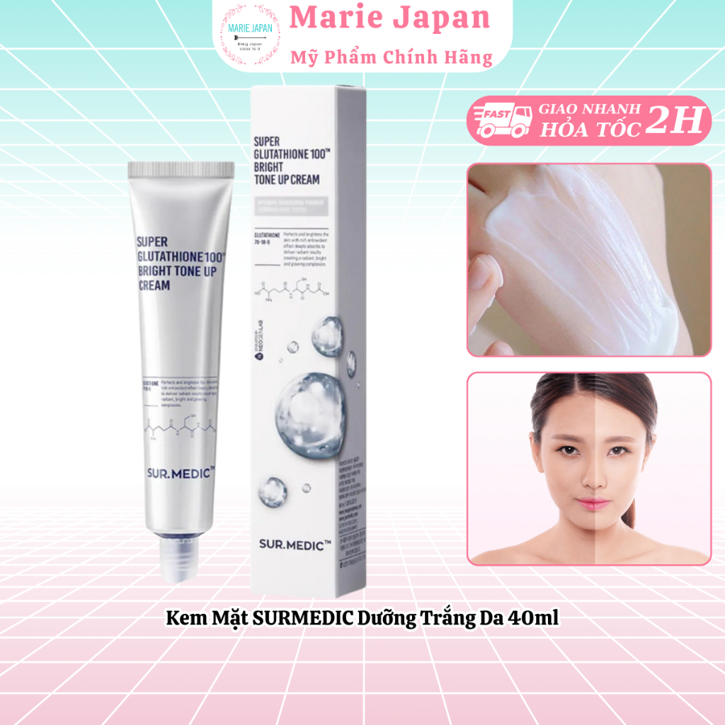 SURMEDIC Super Glutathione 100 Bright Tone Up Cream 40ml | Shopee Singapore
