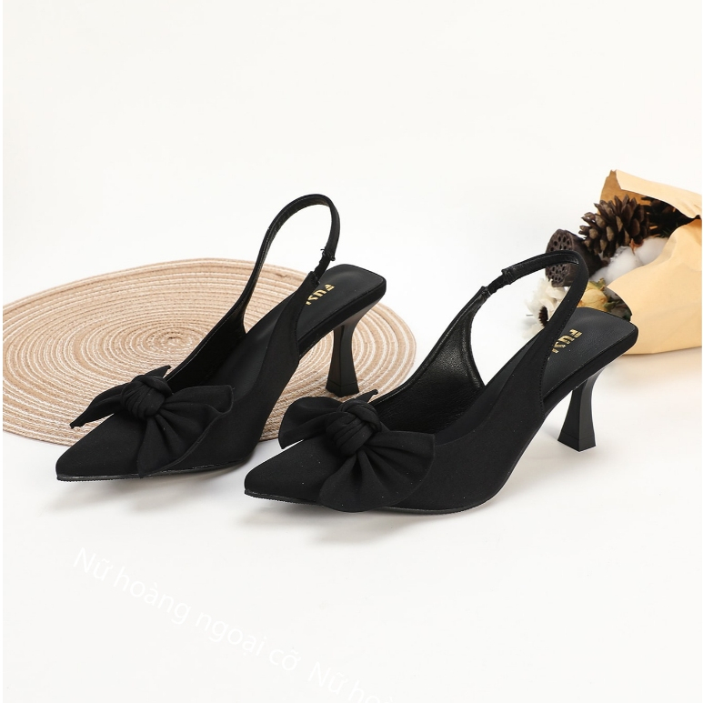 Small size shoes for women 7cm tall flared pointed elastic toe very pretty knotted bow all sizes 32 45 Shopee Singapore