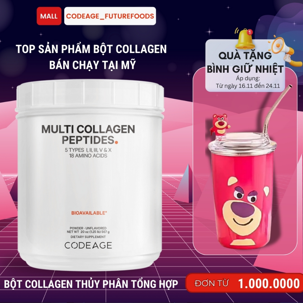 Codeage Collagen Multi Peptides, Hydrolyzed Collagen Powder Helps Anti ...
