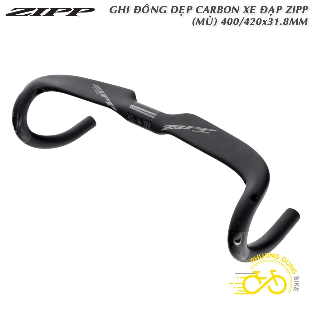 Carbon ZIPP road bike flat curved handlebars 400 / 420 x 31.8mm ...