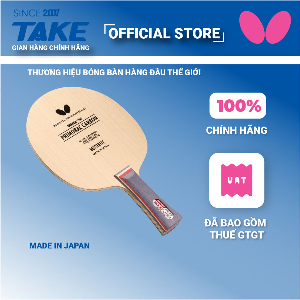 Genuine Butterfly PRIMORAC CARBON Table Tennis Racket MADE IN JAPAN ...