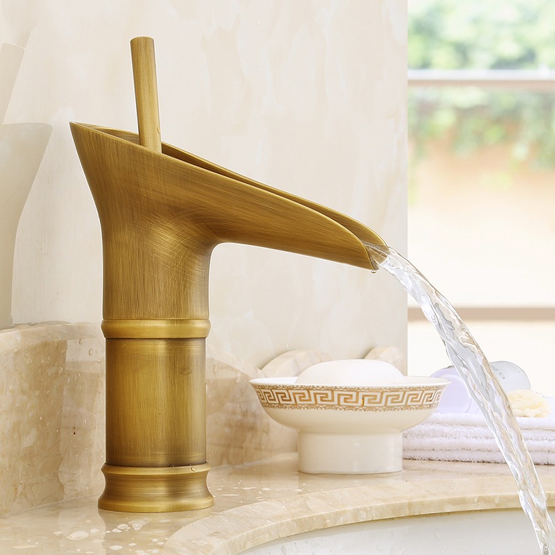 Low Lavabo faucet made of stainless steel, classic style, simulated ...