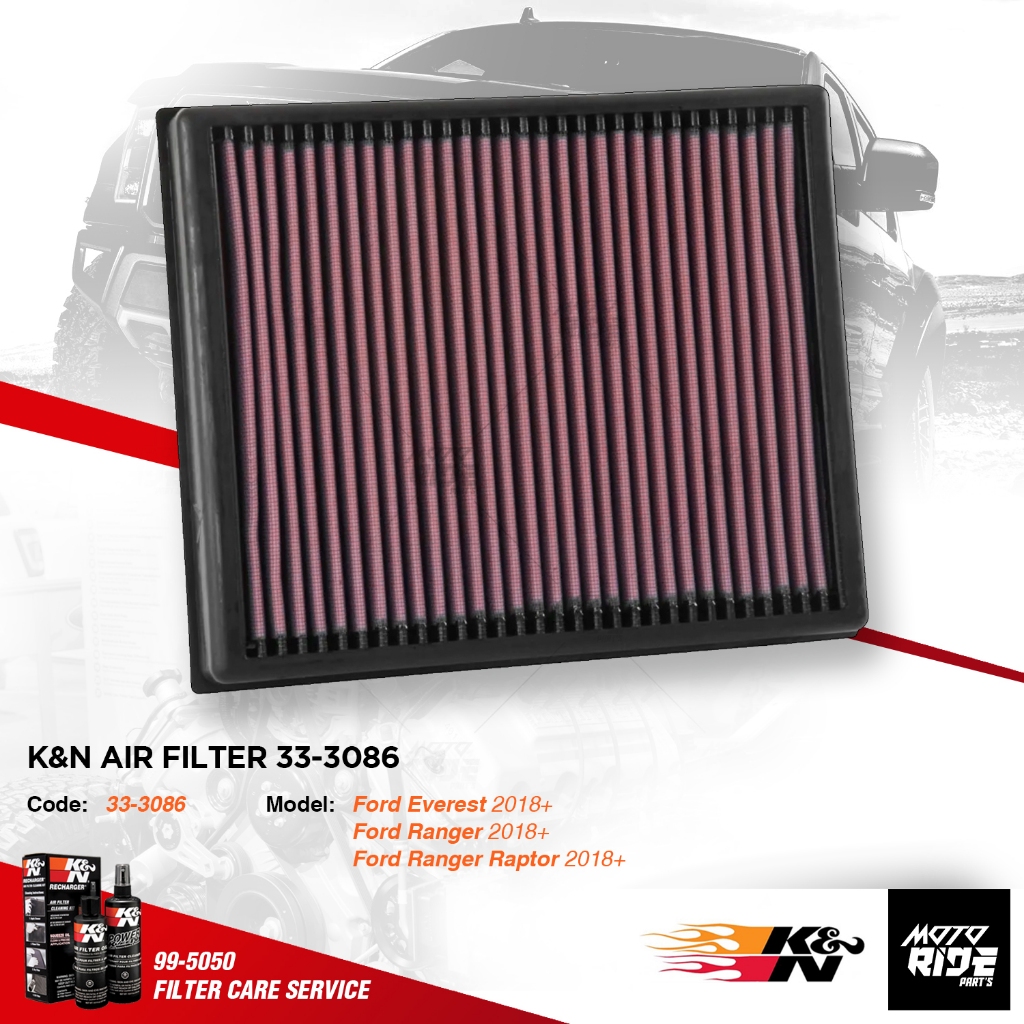 K&N 33-3086 FORD EVEREST / FORD RANGER / FORD RANGER RAPTOR | Shopee ...