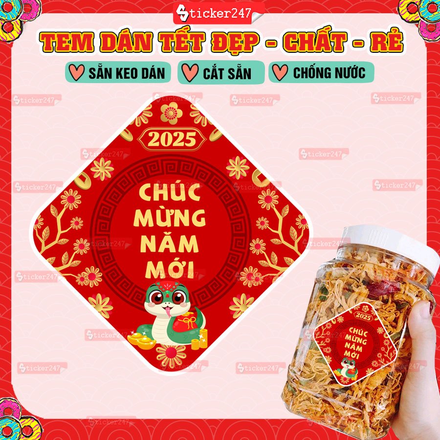Stamp HappyCNY CNY At Ti 2025 Decal WaterproofCNY, Pre-cut to Decorate ...