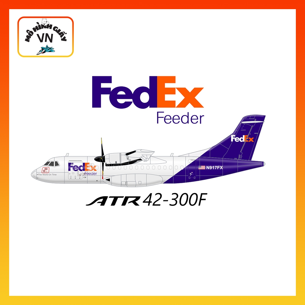 ATR 42-300F FedEx Airplane Paper Model Assembly Kit 1/72 Scale High ...