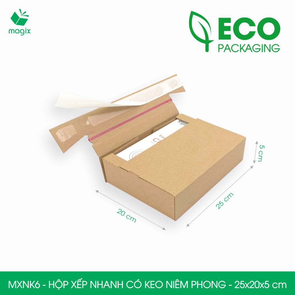 MXNK6 - 25x20x5 cm - Combo of 20 quick-folded carton boxes with sealing ...