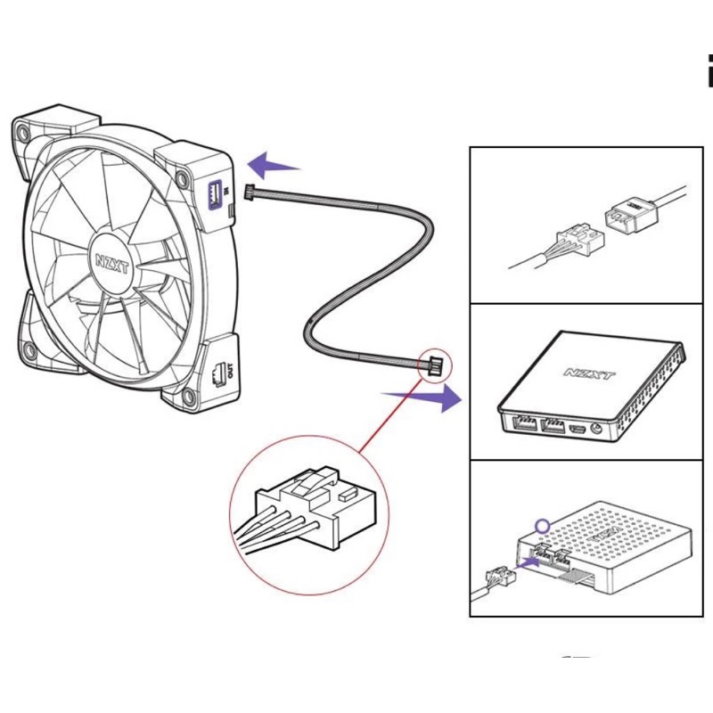 NZXT AER2 RGB Fan Connector UOT IN Wire (5CM -50CM) | Shopee Singapore