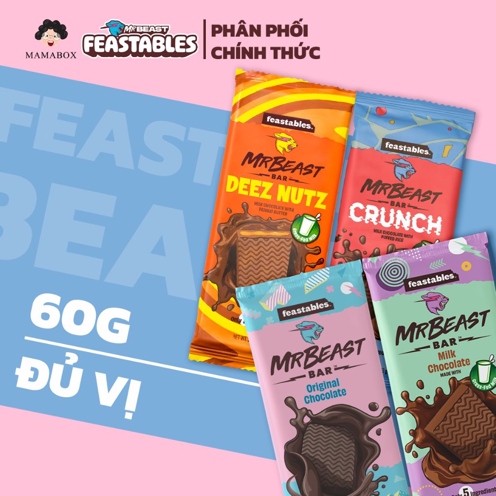 Genuine] Feastables MrBeast Chocolate 60g, Candy | Shopee Singapore