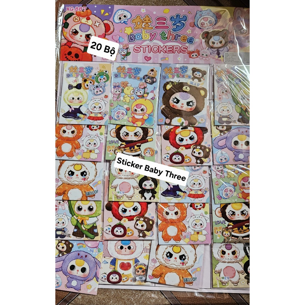 Set of 60 Baby Three sticker Sheets Hot Baby Three sticker Set | Shopee ...