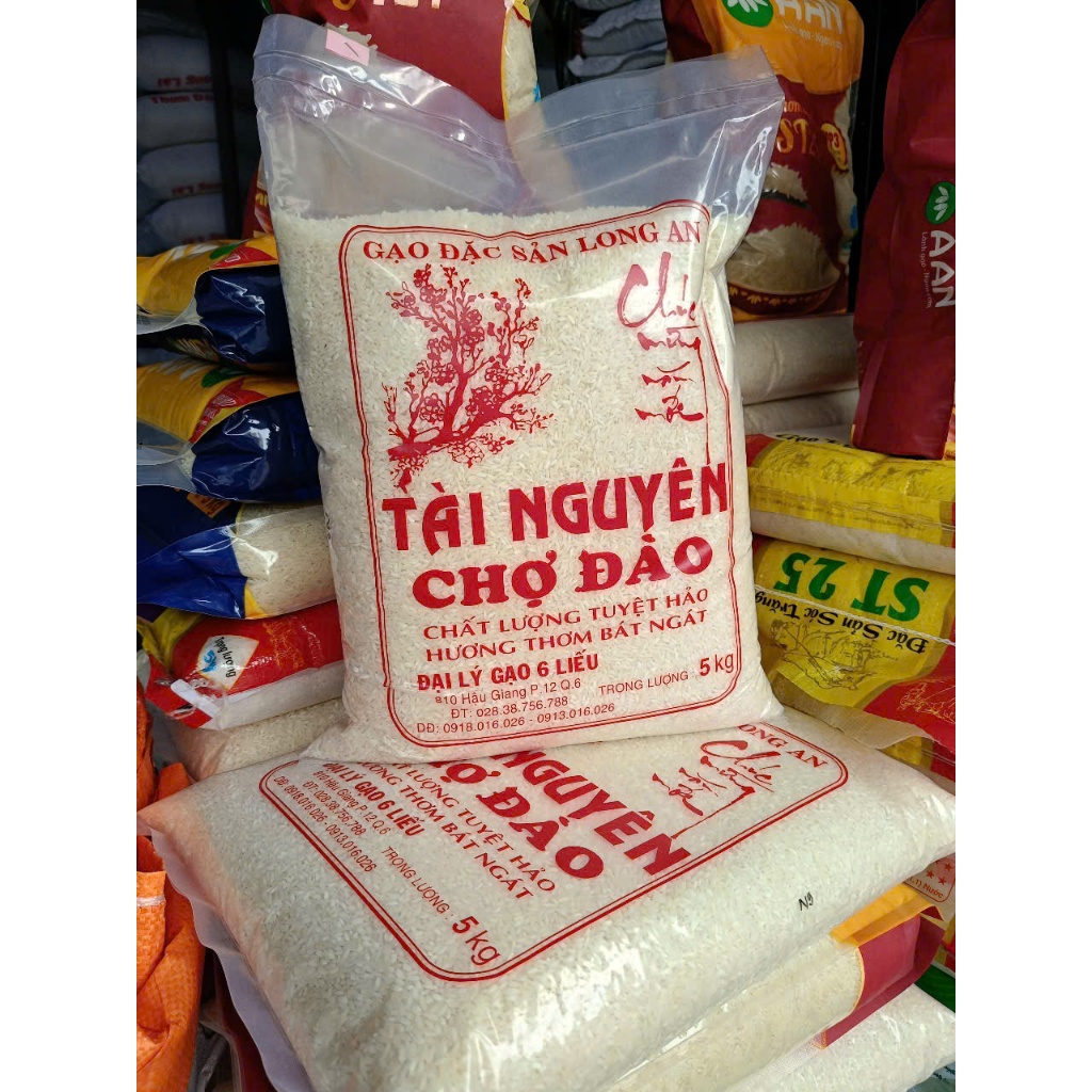 Cho Dao Original Fragrant Tai Nguyen Rice - 5 kg bag - Soft, spongy ...