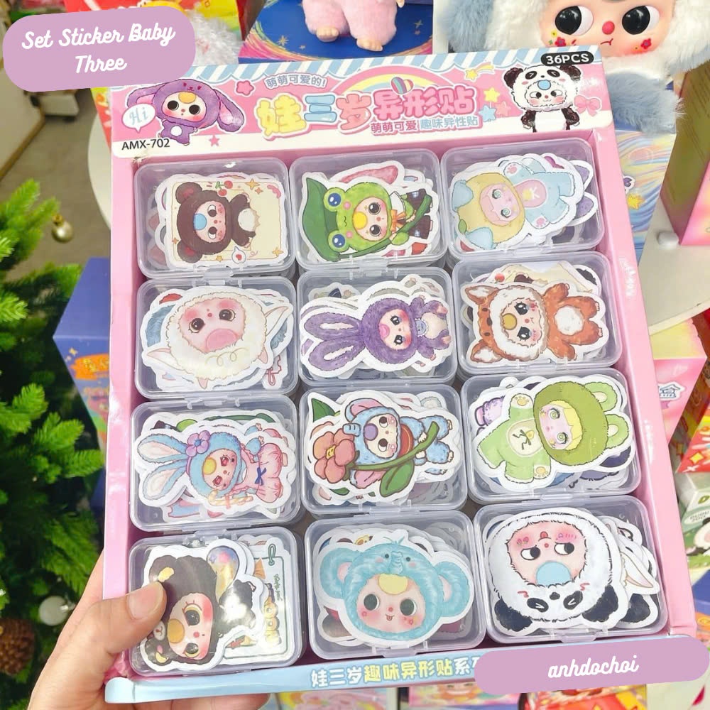 Set of 36 Capybara Baby Three sticker boxes (36 plastic boxes x 10 ...