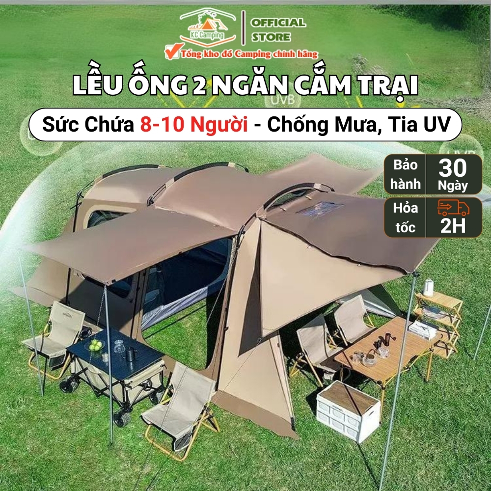 Genuine MOQI tunnel design camping tent with capacity of 8-10 people,  genuine sun protection and rain protection tube tent