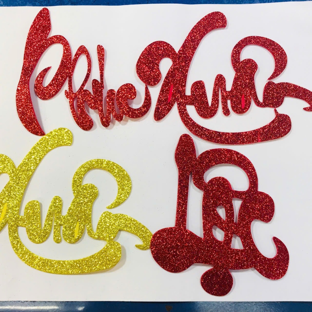 22cm letters pasted with melon, coconut, grapefruit decorated CNY ...