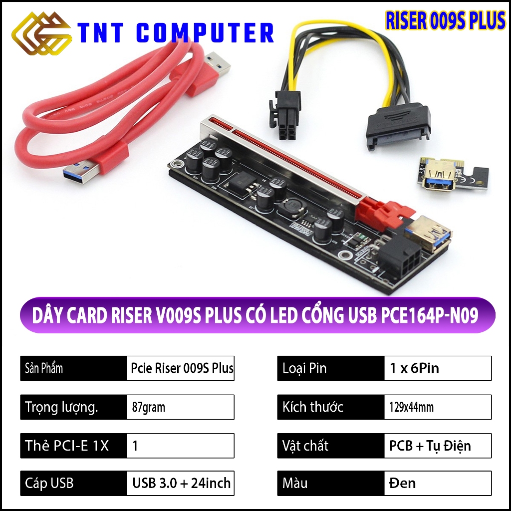 Riser 009S Plus Version PCIE X16 PCI Express Expansion Riser Card For ...