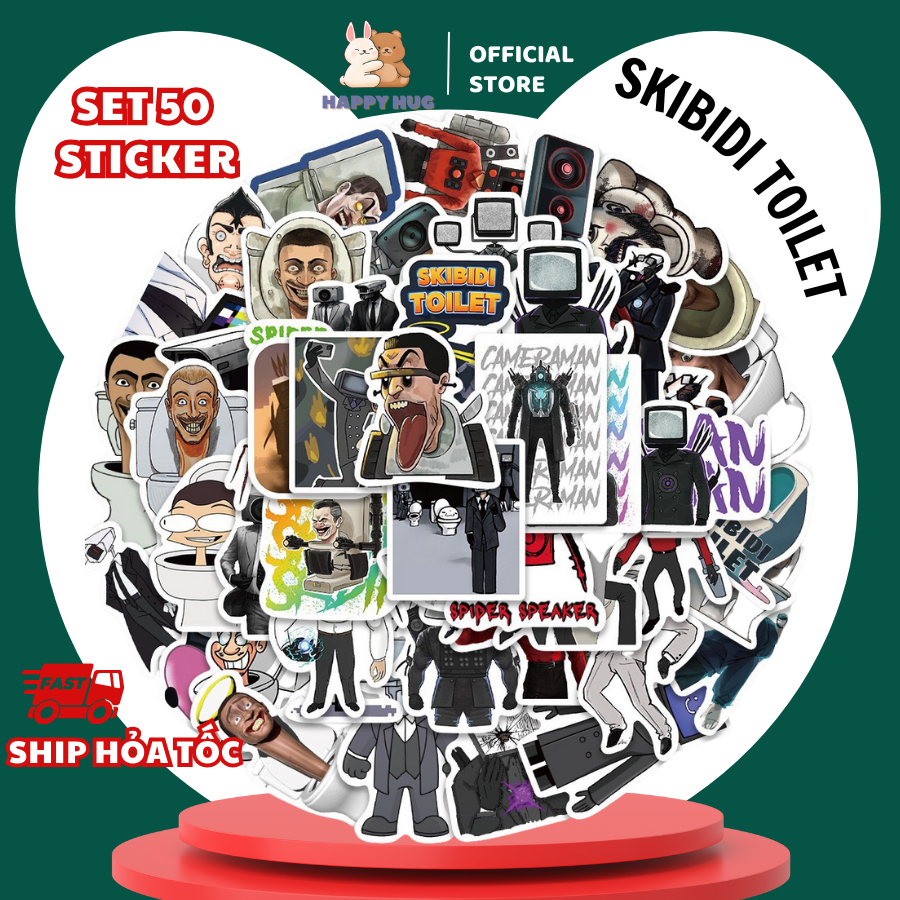 Set of 5-50 Stickers Skibidi Toilet Cameraman TV Man Titan Speakerman ...