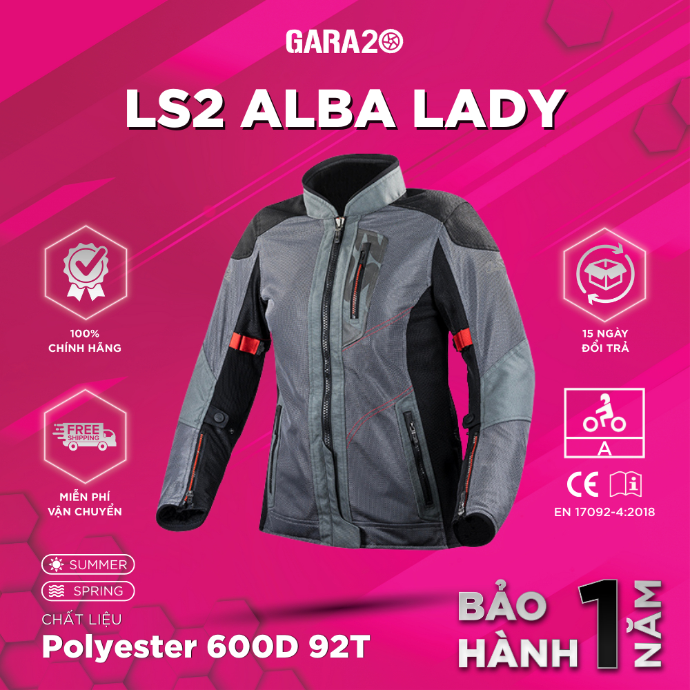Ls2 Alba Lady Women's Protective Jacket with Standard A Safety Armor to ...