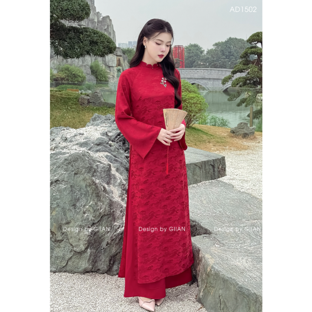Giian women's modern straight ao dai with stylized neck design and high ...