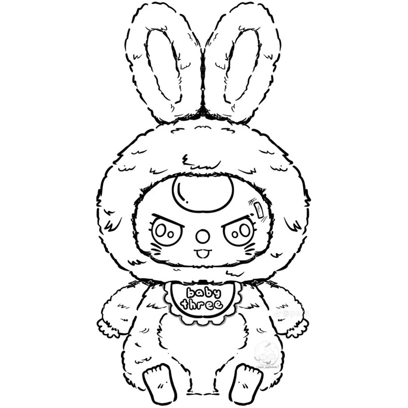 Baby Three Rabbit Town Town Rabbit (180gsm thick paper) - Set of 7 A4 ...