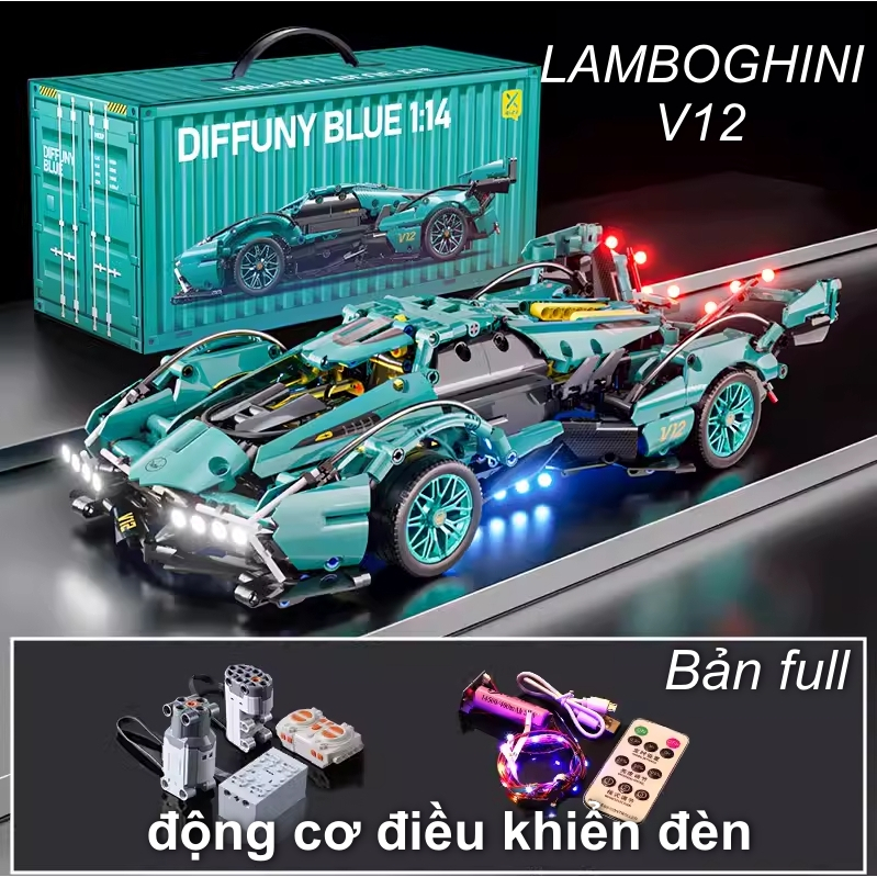Excellent technic supercar assembly model Lambo V12 Blue GT Concept ...
